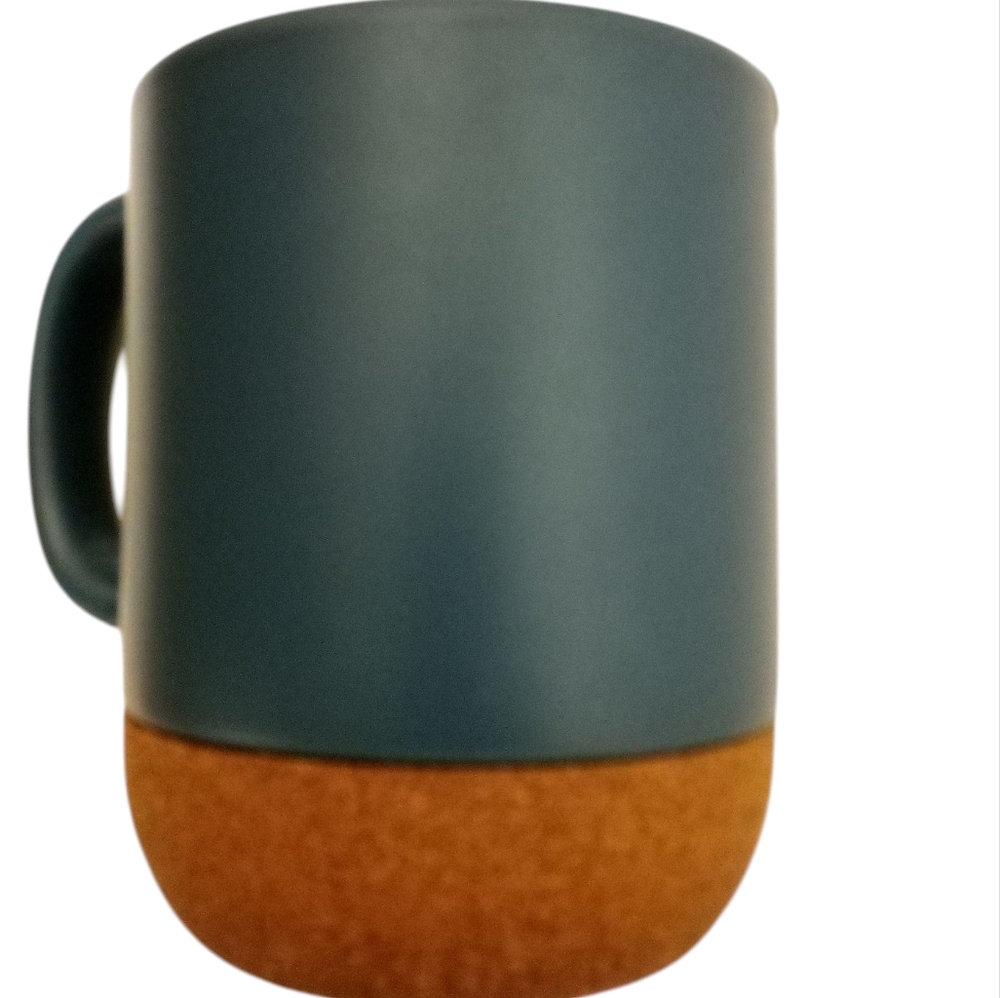 Source Unknown Blue and Brown Mug
